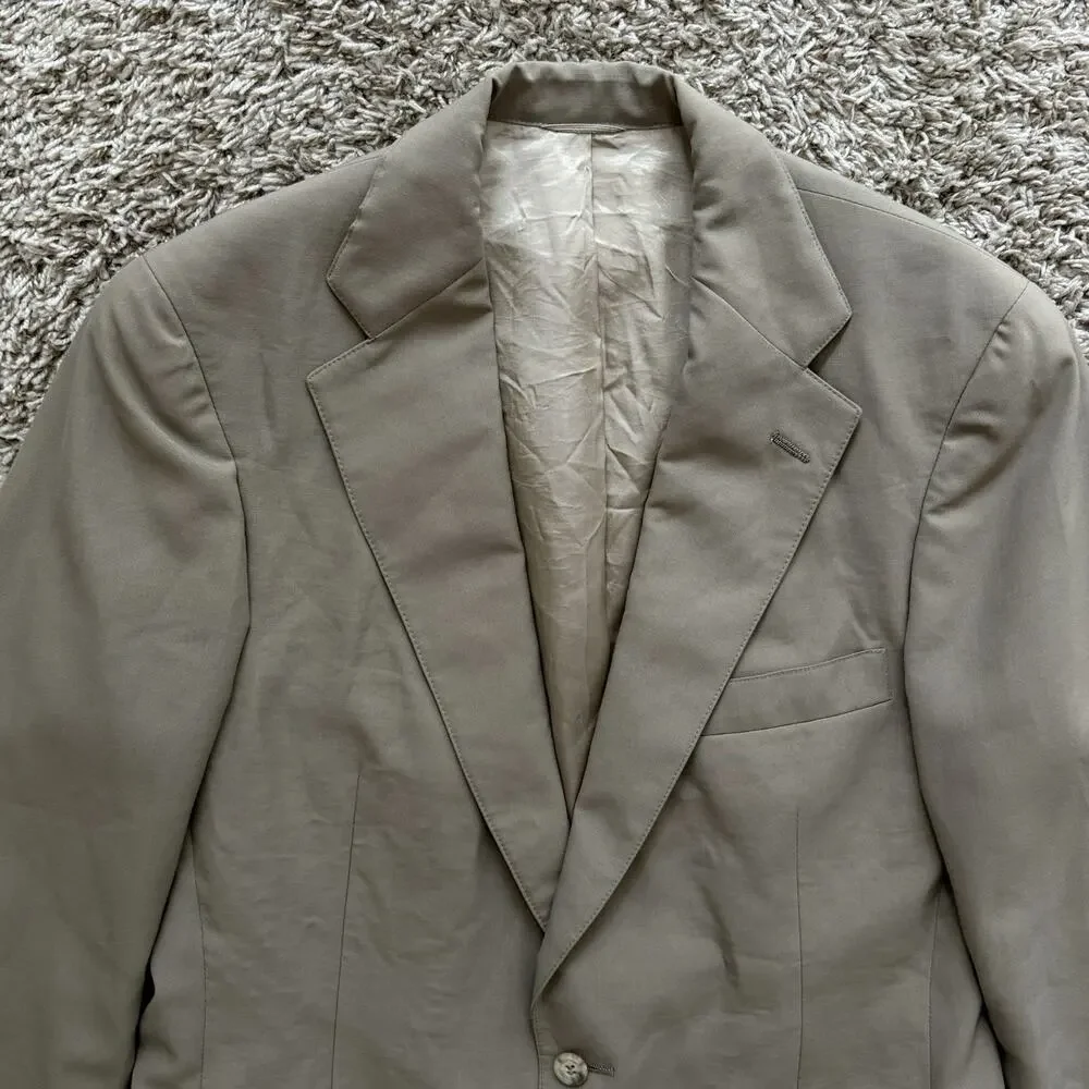 Vintage Polo University Club Ralph Lauren Blazer Suit Jacket Size 36 Beige Tan